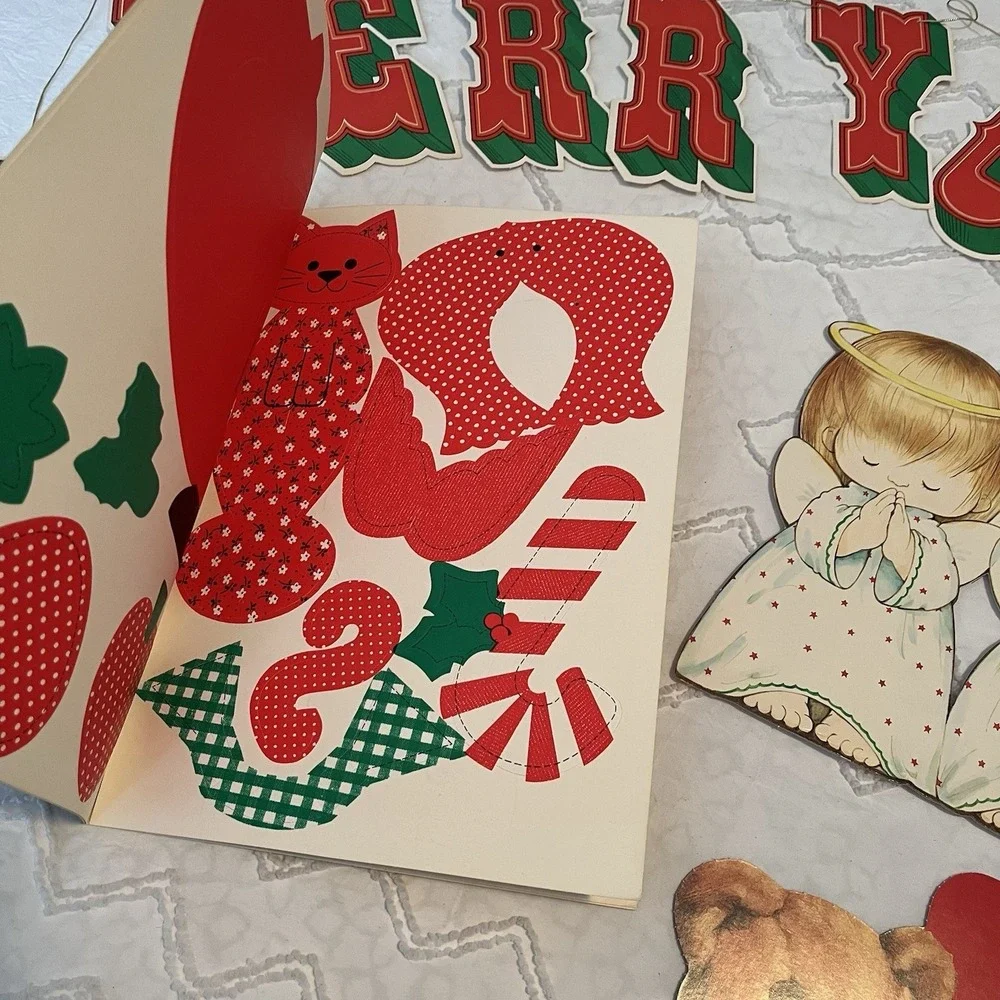 VTG‎ 80s Made In USA Die Cut & Honeycomb Christmas Decor Lot Tree Angels Bells